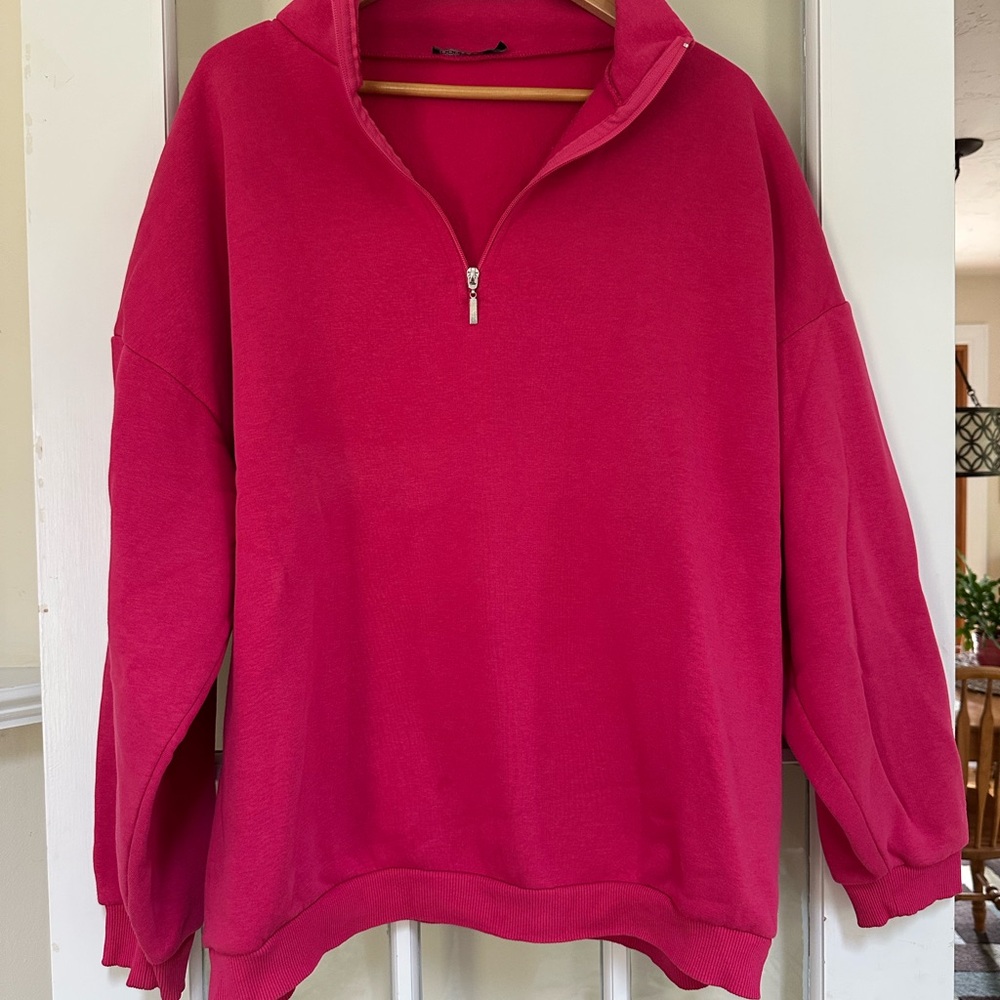 Boohoo Pink Oversized Sweatshirt (Size 14)